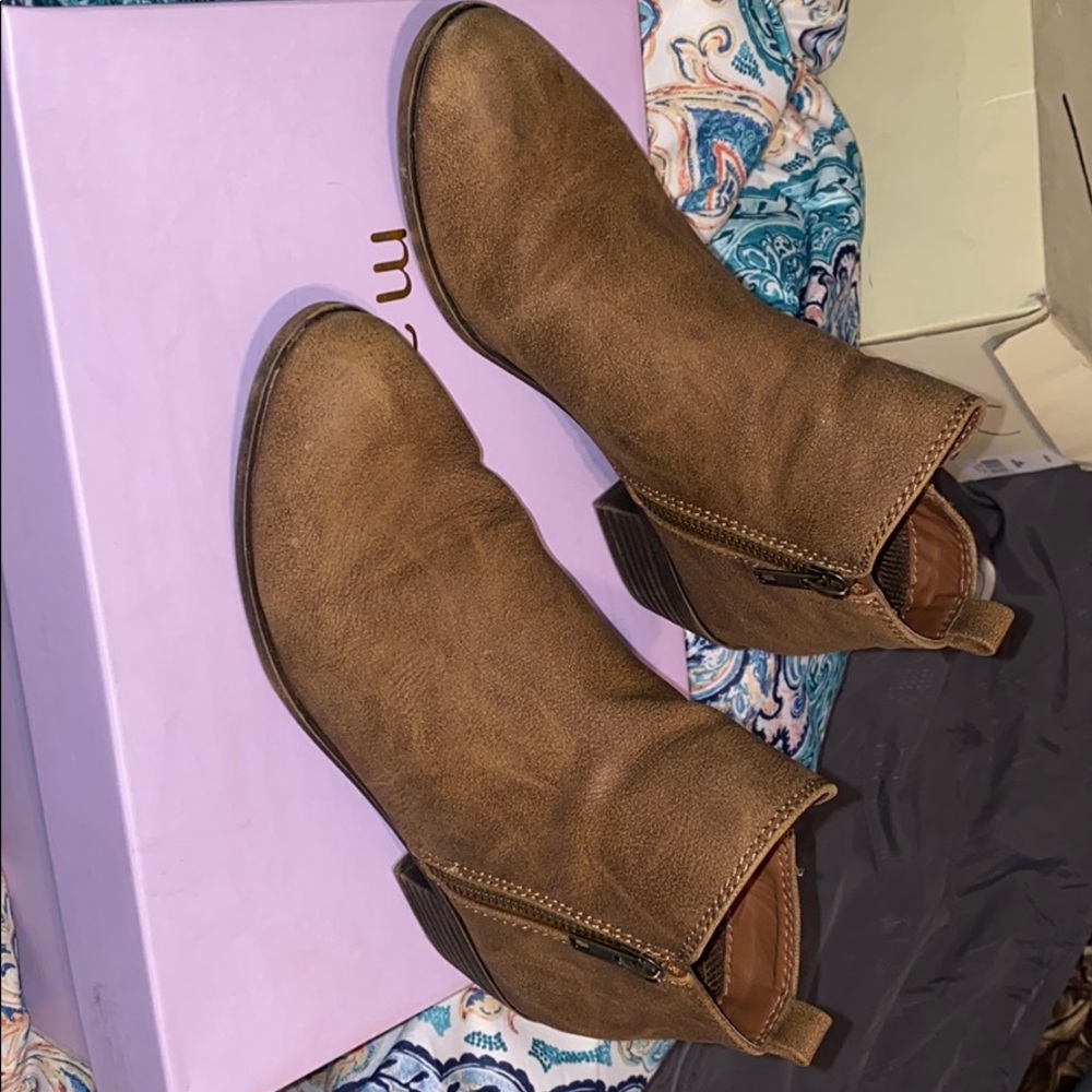 Tan ankle booties
